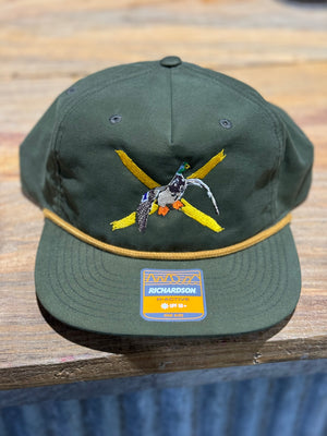 Dixie Bars Mallard- Green & Gold Rope Hat