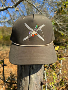 Dixie Bars Mallard- Chocolate with khaki Rope Hat