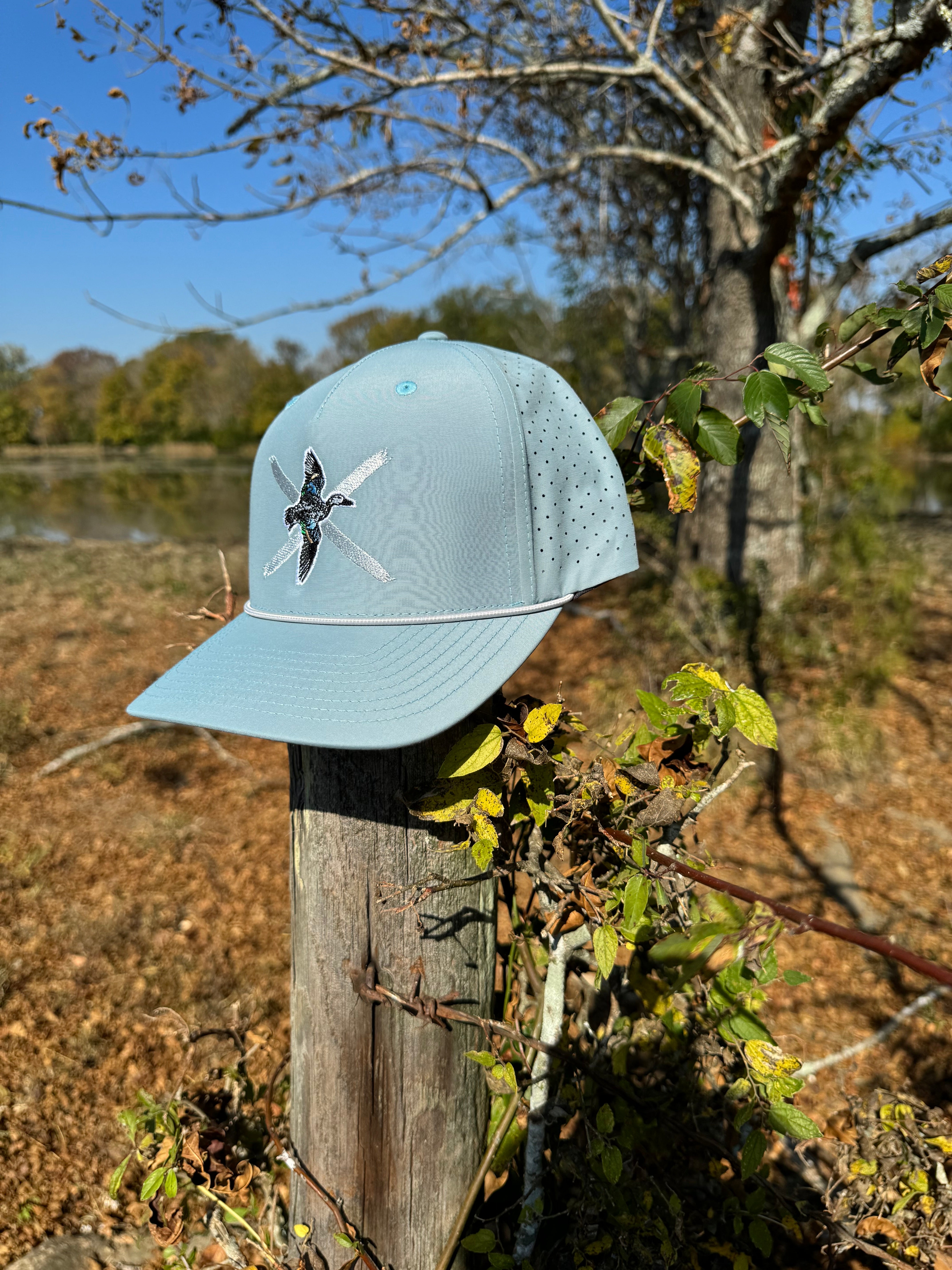 Dixie Bars Bluewing- Steal Blue with khaki Rope Hat