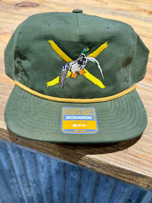 Dixie Bars Mallard- Green & Gold Rope Hat