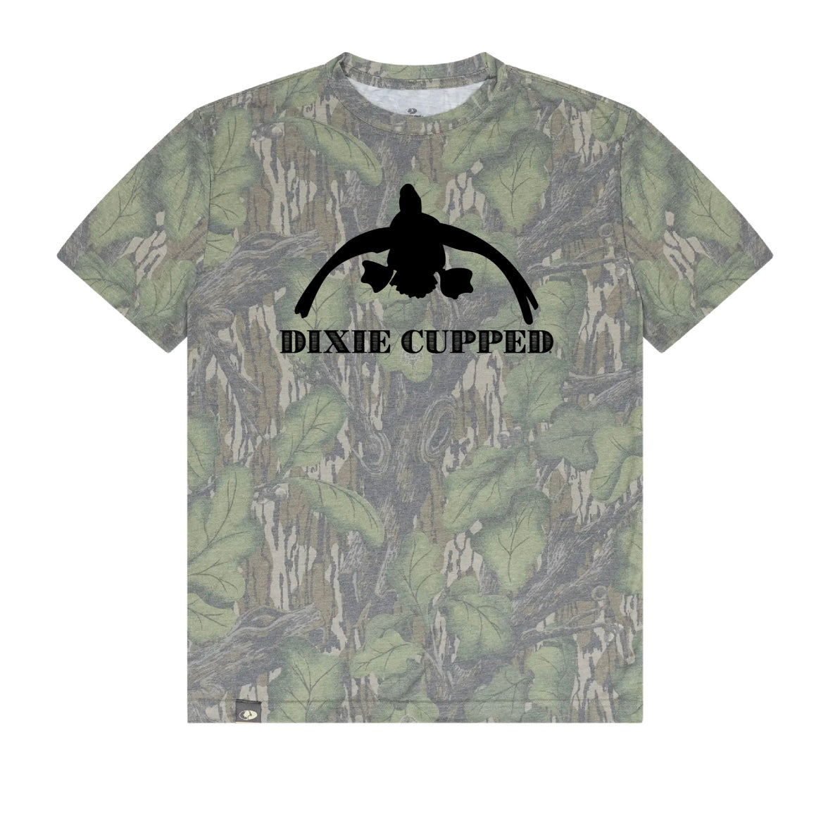 Dixie Cupped - Washed Out Mossy Oak Full Foliage Cupped Duck Tee