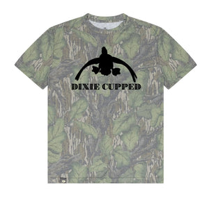 Dixie Cupped - Washed Out Mossy Oak Full Foliage Cupped Duck Tee