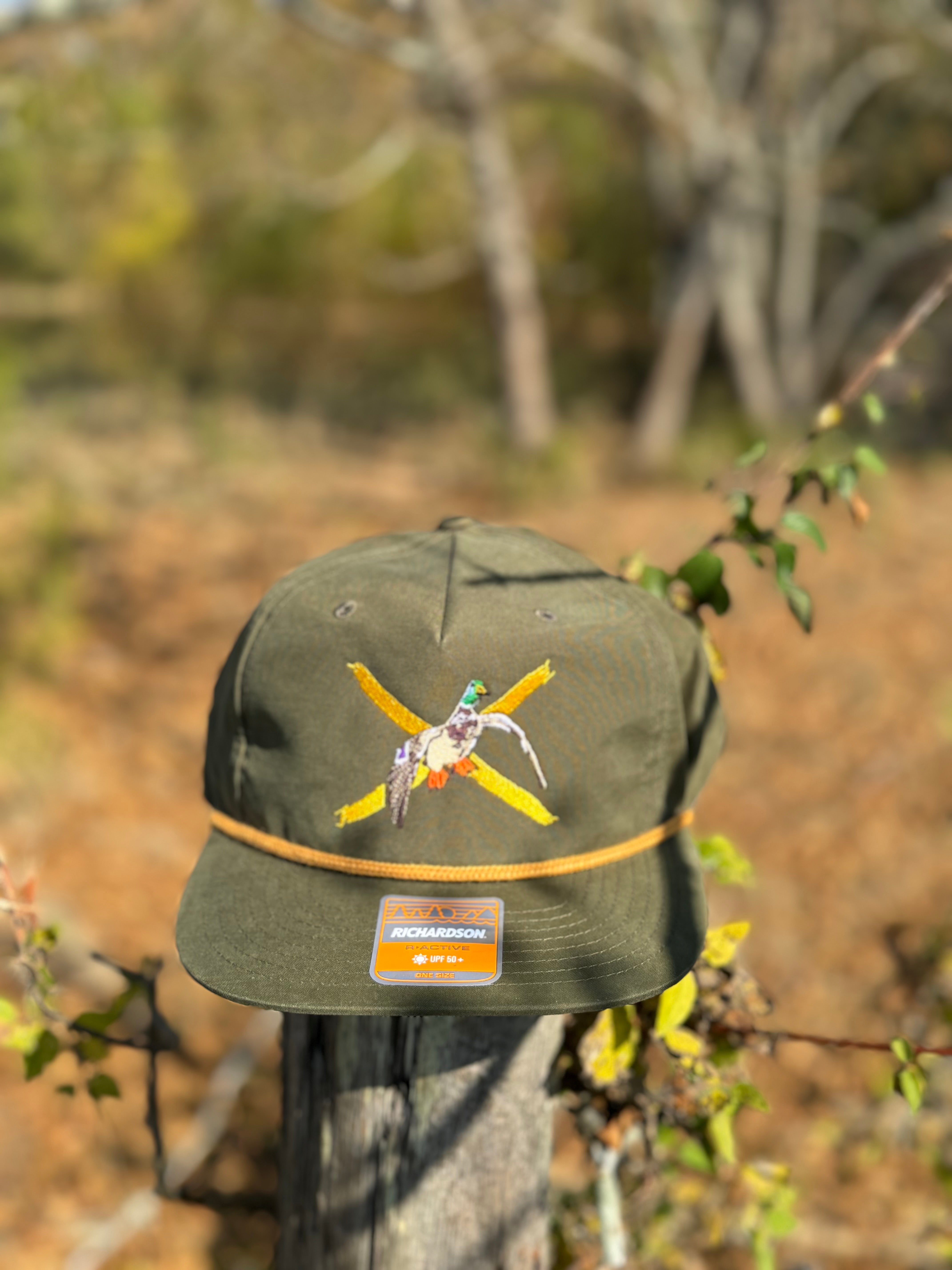 Dixie Bars Mallard- Green & Gold Rope Hat