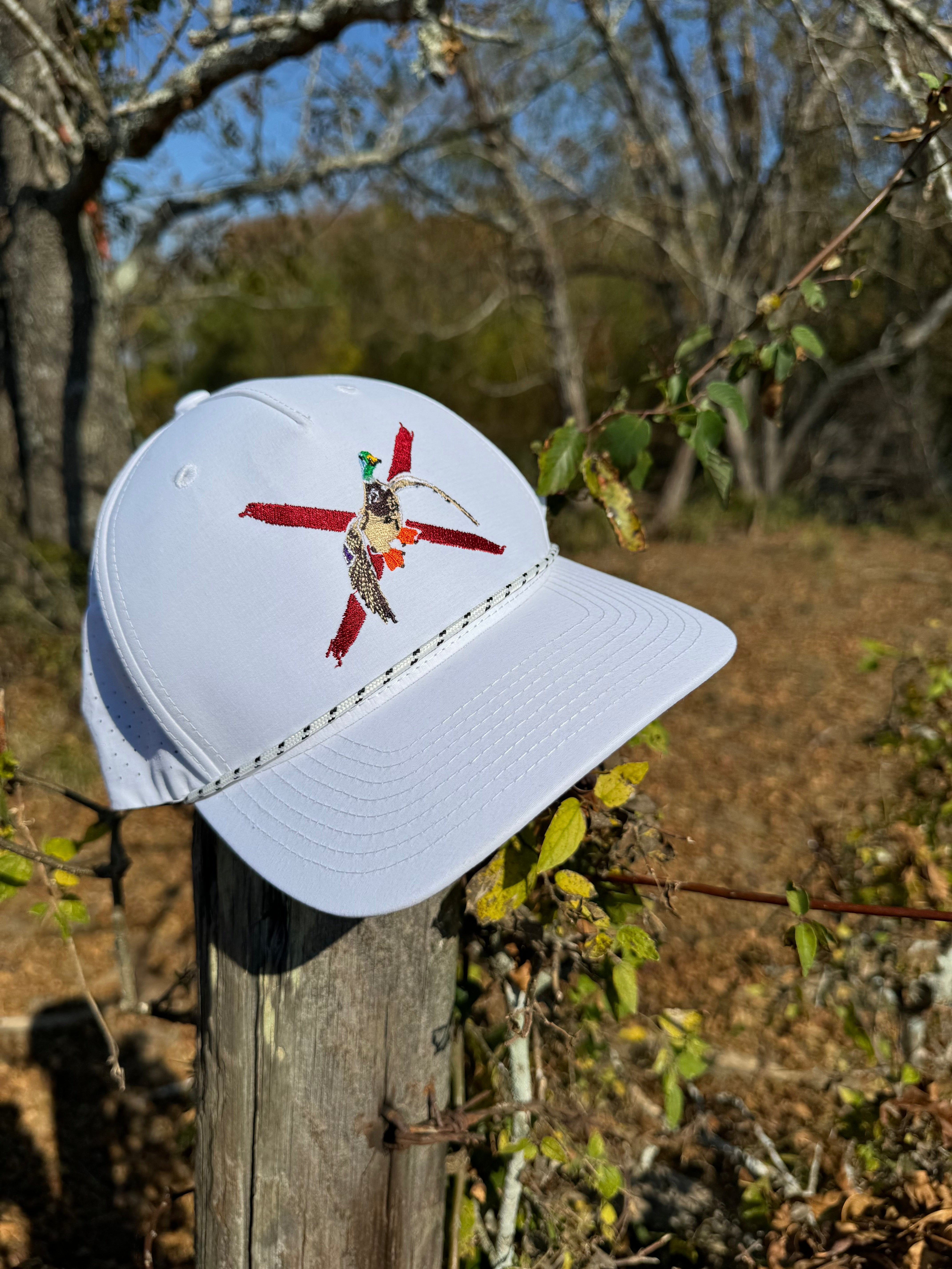 Dixie Bars Mallard- White & Crimson Rope Hat