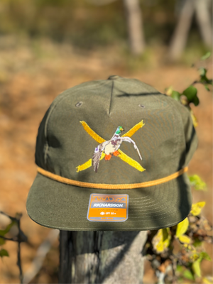 Dixie Bars Mallard- Green & Gold Rope Hat