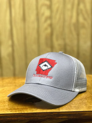 Dixie Cupped - Arkansas Light Gray w/White Mesh Structured Cap